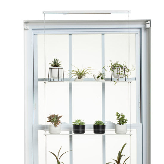 Beautiful Views clear acrylic window plant shelf no trim mount with angle bracket