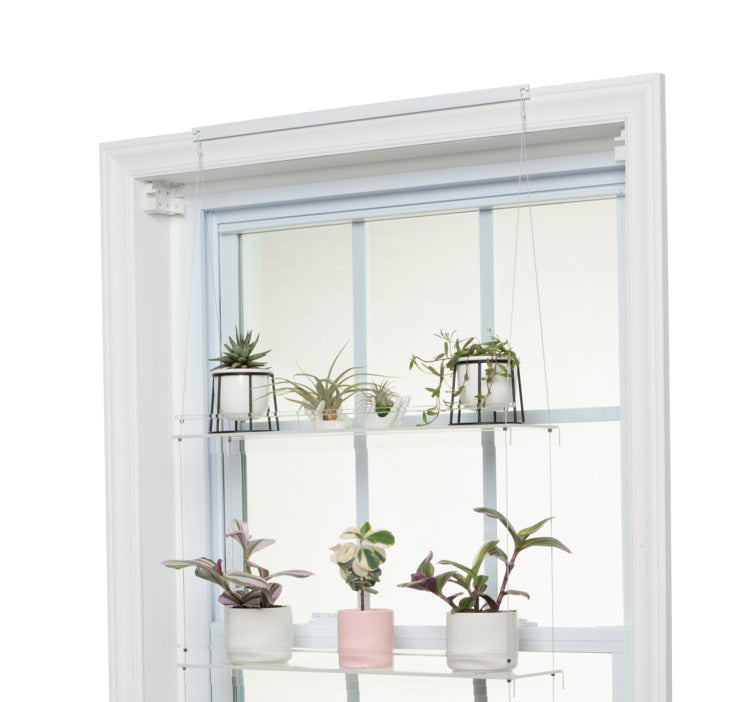 Beautiful Views clear acrylic window plant shelf angle bracket mount