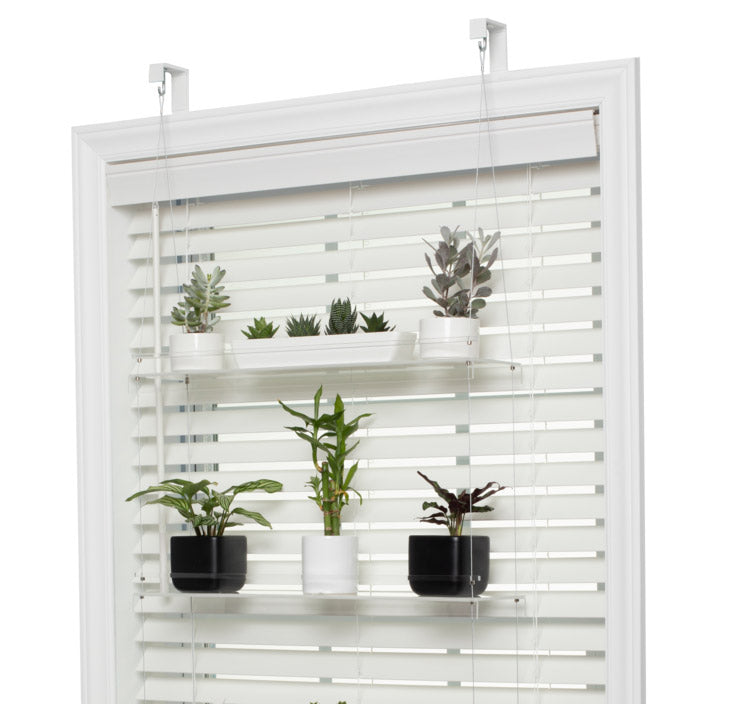 Beautiful Views clear acrylic window plant shelf extension mount with blinds