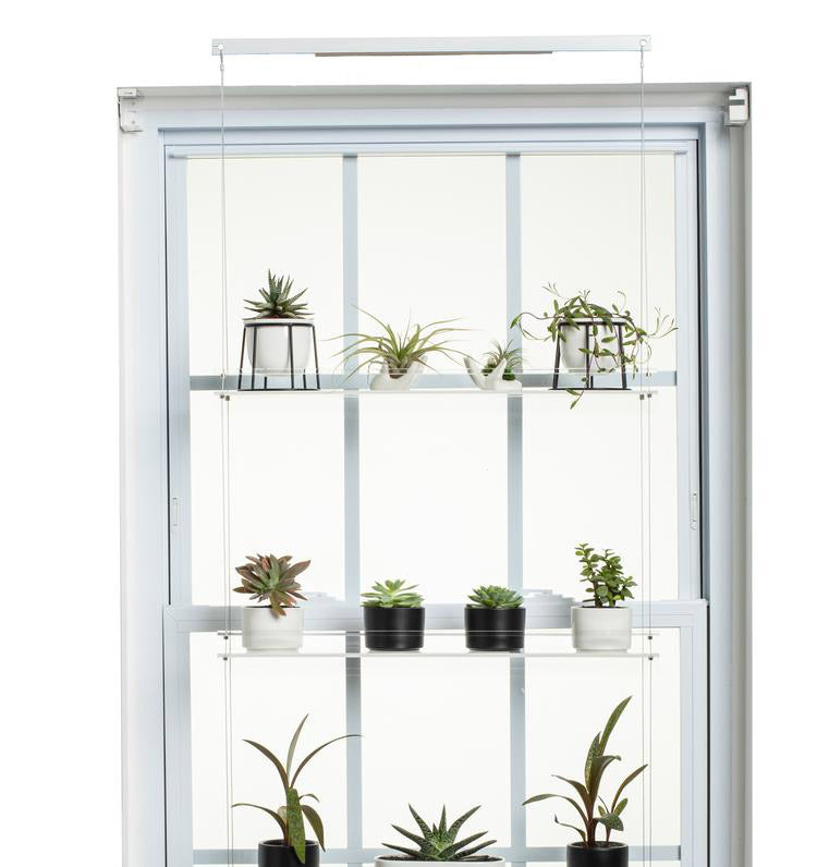 Beautiful Views clear acrylic window plant shelf no trim mount with angle bracket