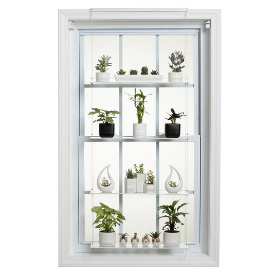 Hanging Window Plant Shelf - 4 Shelf